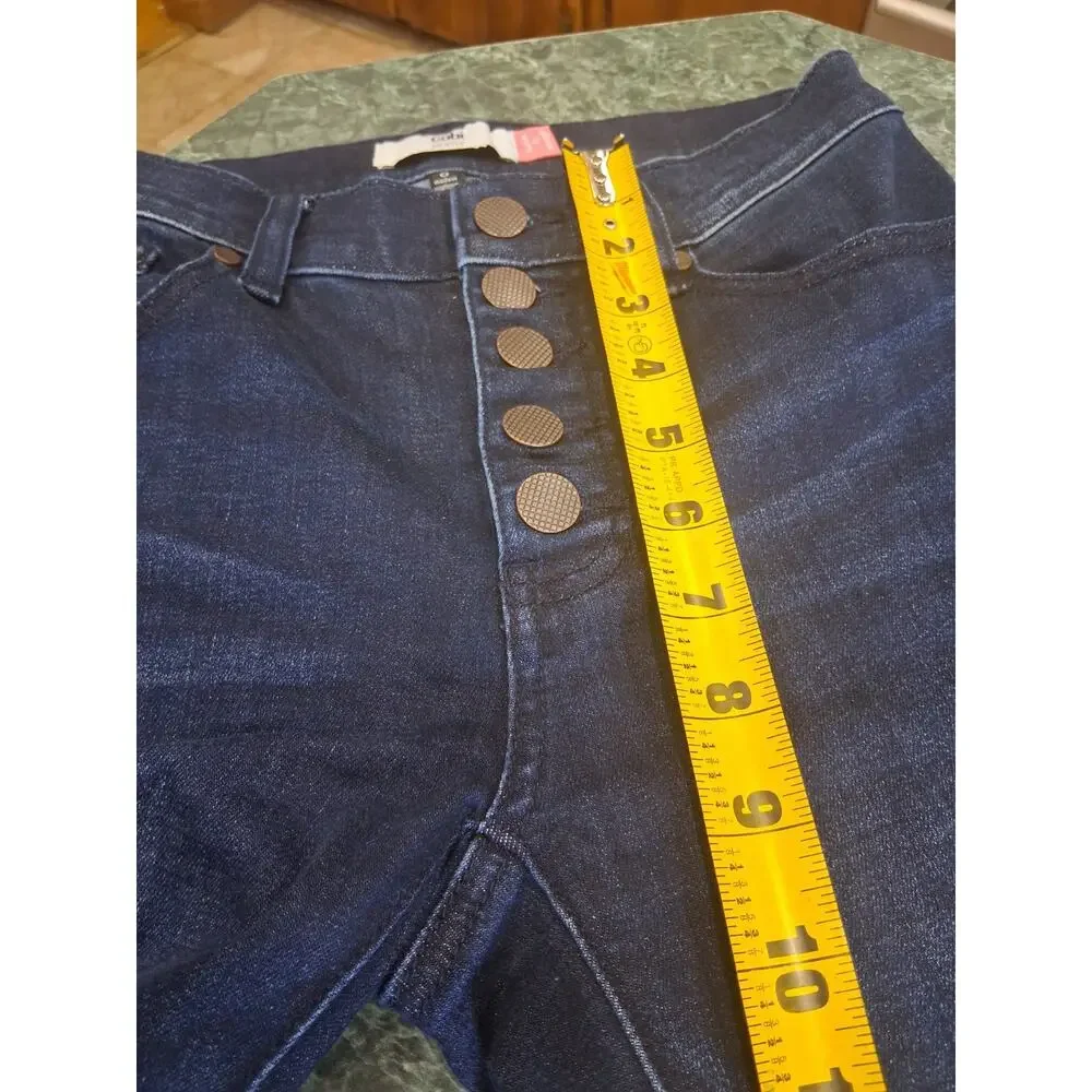 Cabi Dark Wash Exposed Button Fly Straight Denim Jeans Size 0 Retro Y2k Grunge - Picture 9 of 11